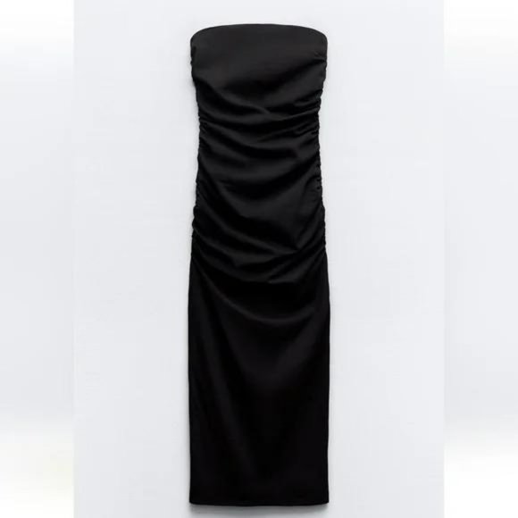 ZARA DRAPED MIDI DRESS - Picture 5 of 6